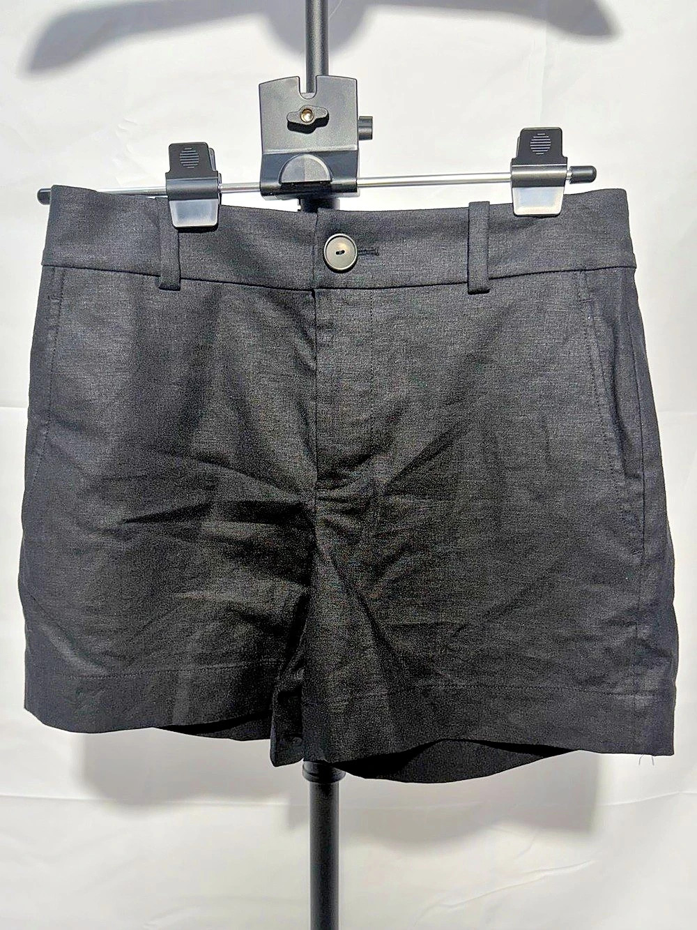 Vince Hemp Short Linen Blend High Waist Shorts Black Size 4